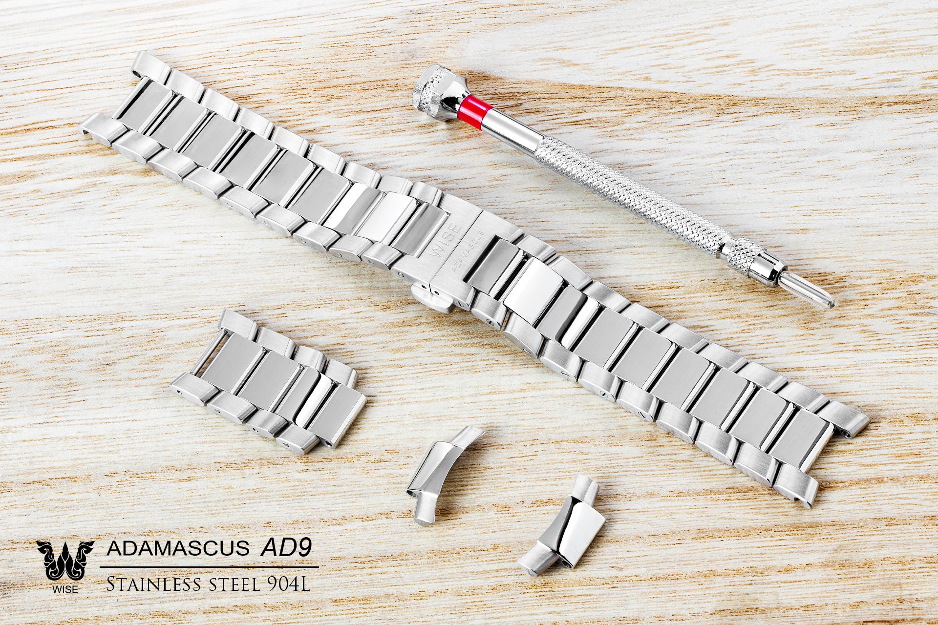 WISE AD9 Bracelet Stainless steel 904L Strap 20 mm.