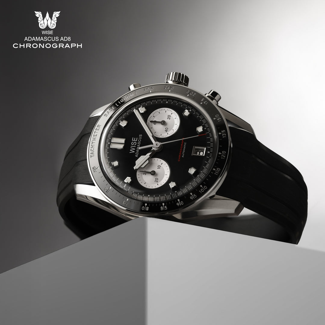 ADAMASCUS AD8 Chronograph Black-White – WISE