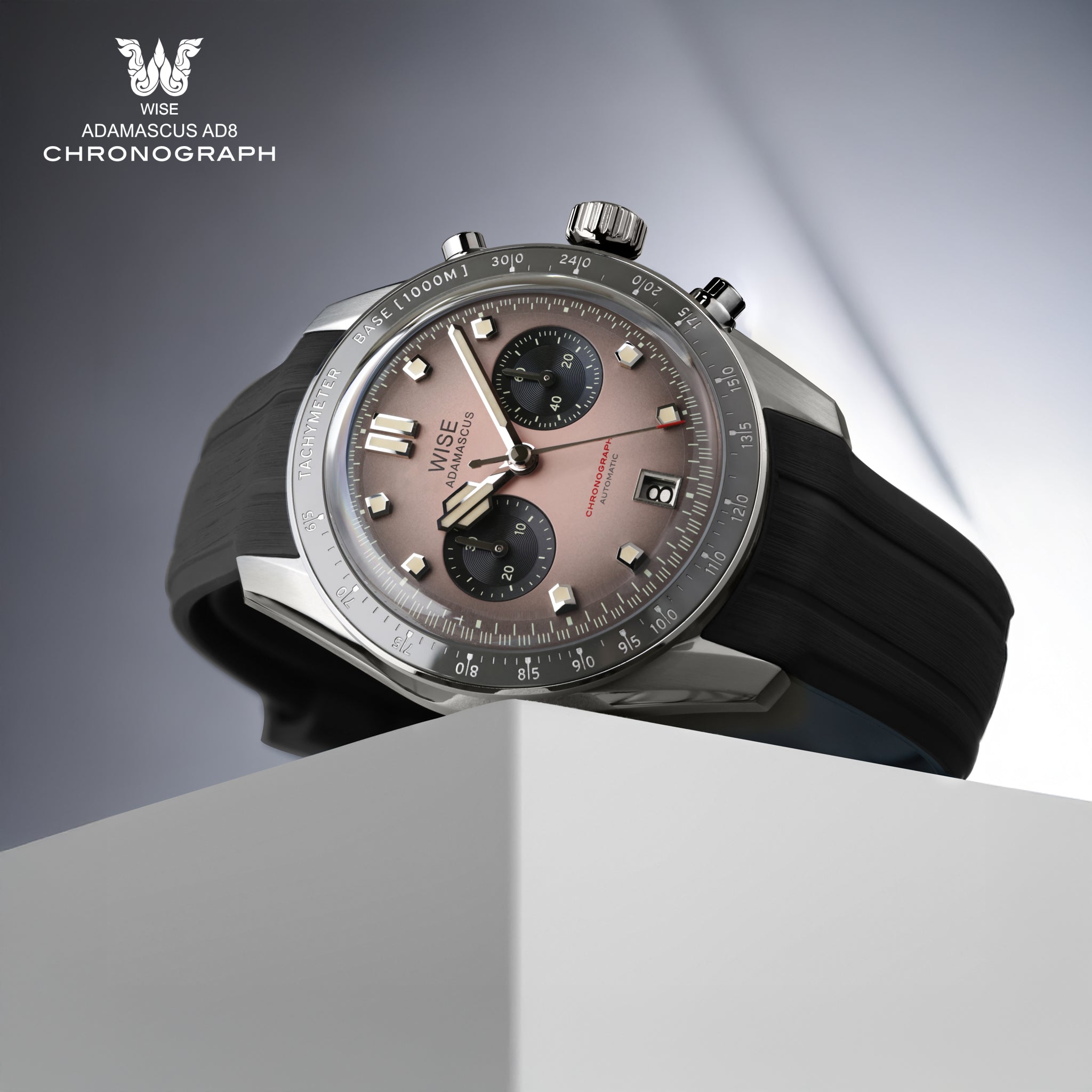 WISE Adamascus AD8 Chronograph — Light pink gradient grey