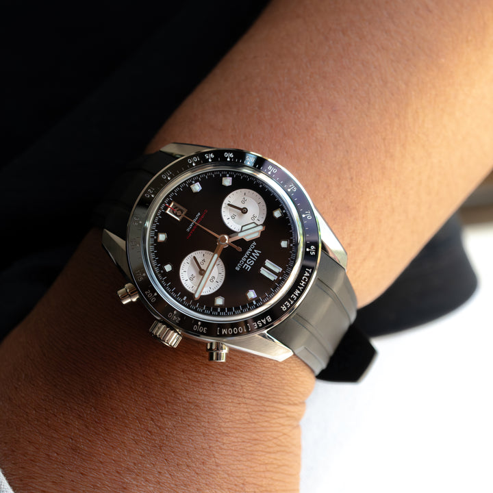 ADAMASCUS AD8 Chronograph Black-White – WISE