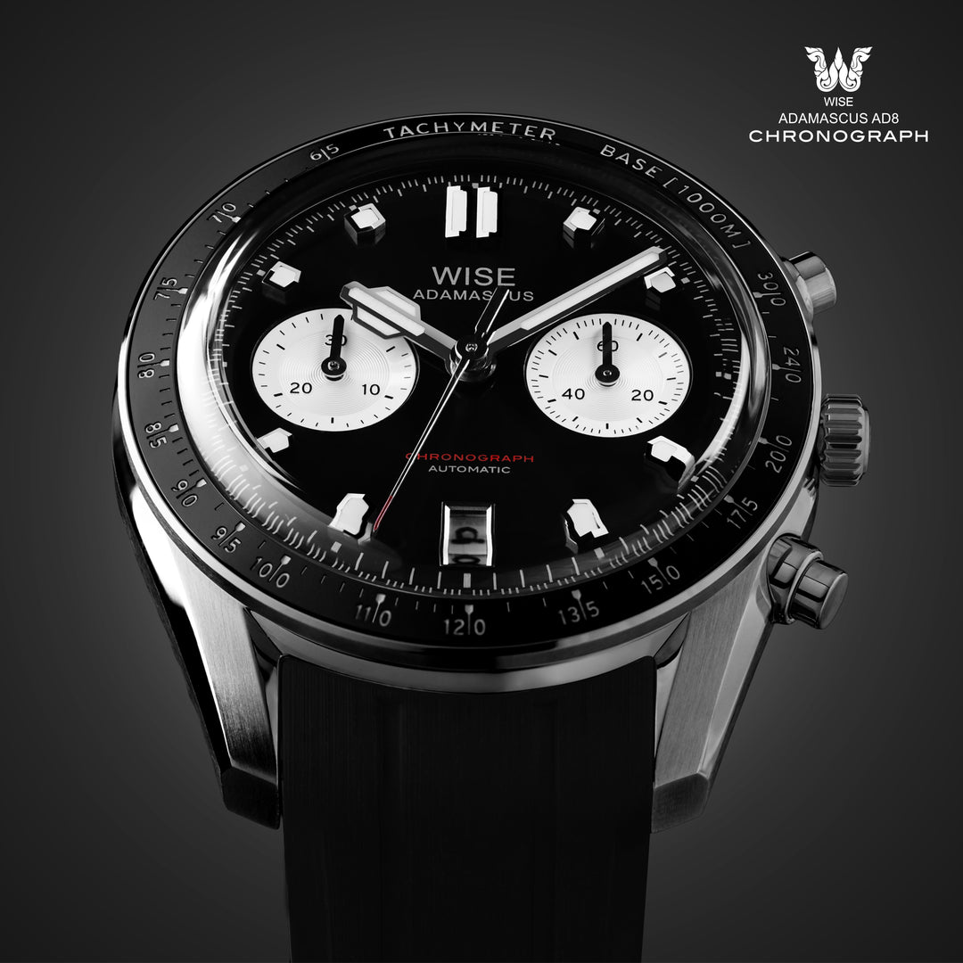 ADAMASCUS AD8 Chronograph Black-White – WISE