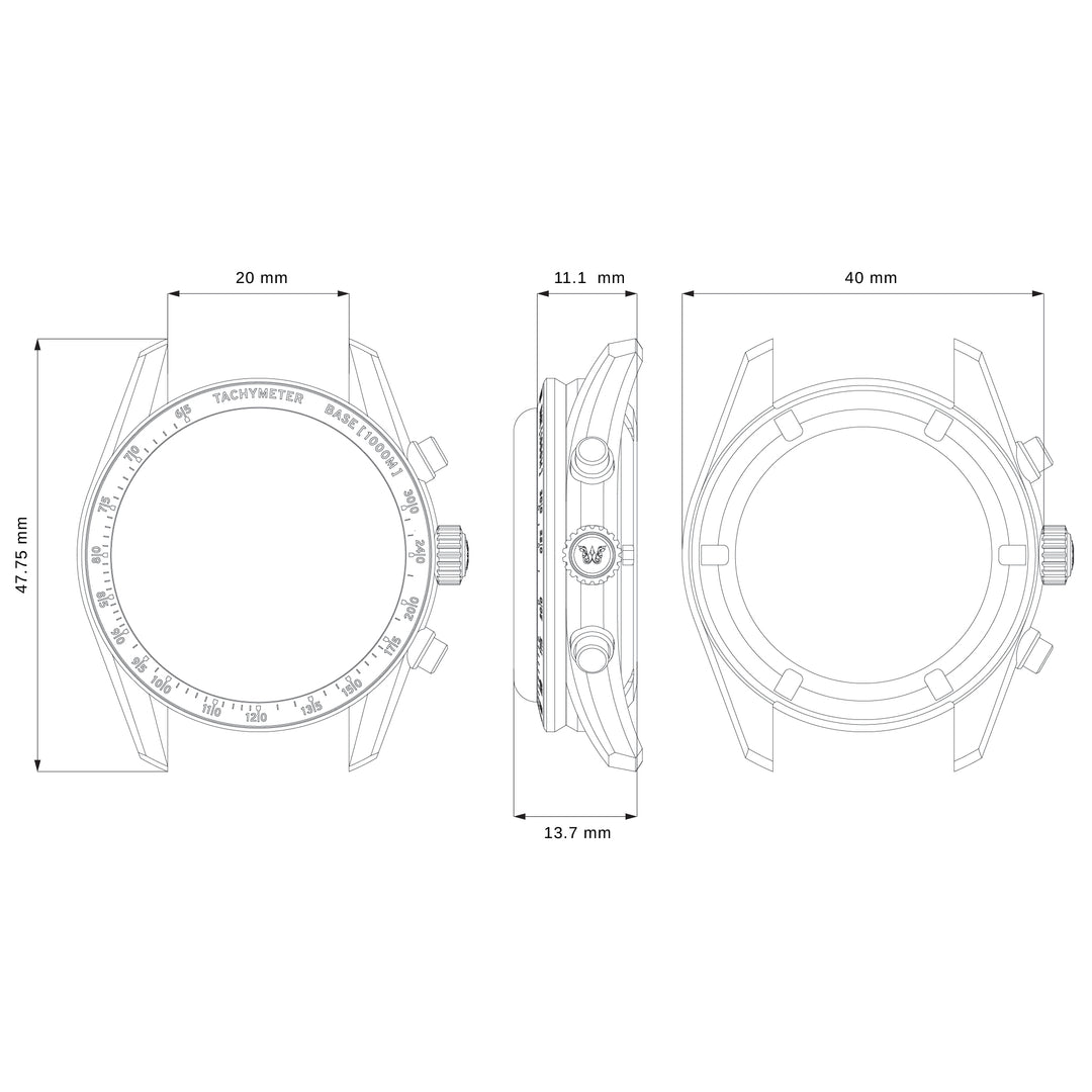 ADAMASCUS AD8 Chronograph White-Black – WISE