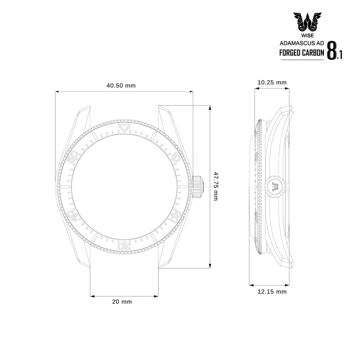 ADAMASCUS AD8133CB Forged Carbon – WISE